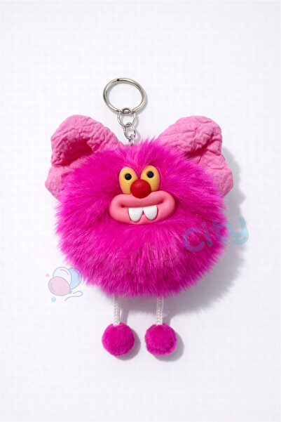 Party City سلسلة مفاتيح على شكل وحش من القطيفة |   شخصية لطيفة ذات شعر ناعم |...
