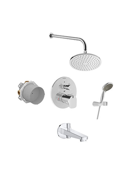 VitrA Ankastre Root Termostatik Banyo Bataryalı 6'lı Duş Sistemi-Krom/İç Set ...