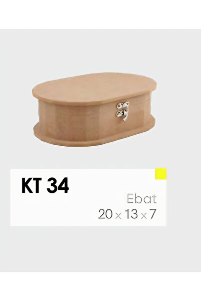 Eymen Hobi Ham Ahşap Oval Kutu Kilitli 20x13x7 cm | Boyanabilir Dekoratif Hob...