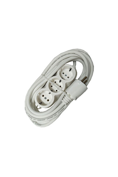ALIEN Bakelite rubber extension cord 3-way 5m 3×1.5mm2 white