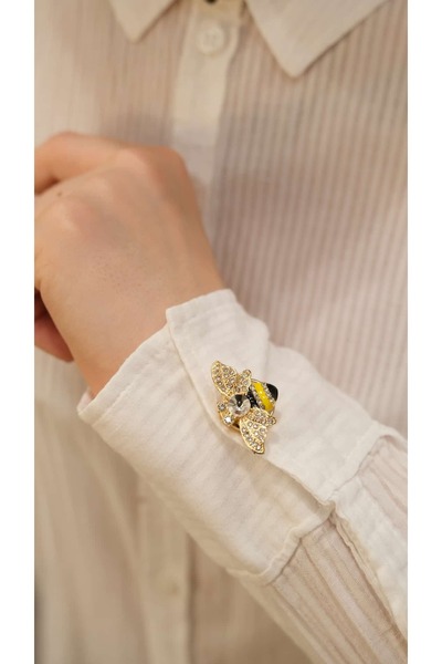 Jerie Arı Figür 2'li Set Düğme Broş