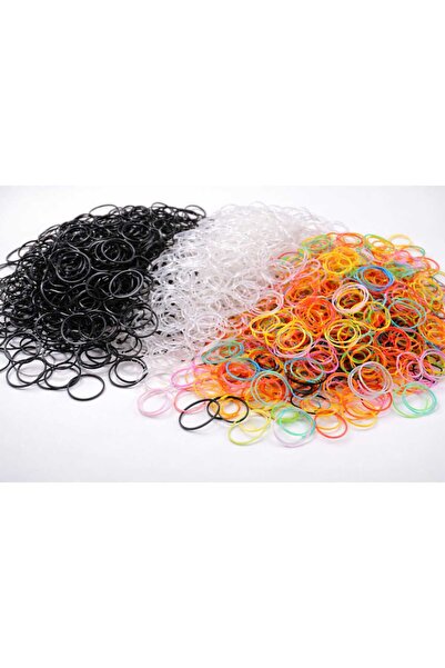 MAKSESUAR 250 de bucăți de elastic pentru împletit părul, negru, colorat, tra...