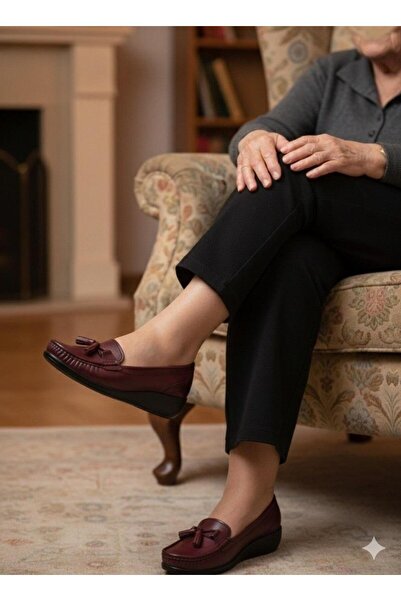 Biocomfort Genuine Leather Women's Burgundy Heel Spur Supported Comfort Padde...