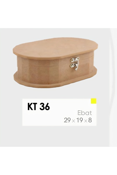 Eymen Hobi Ham Ahşap Oval Kutu Kilitli 29x19x8 cm | Boyanabilir Dekoratif Hob...