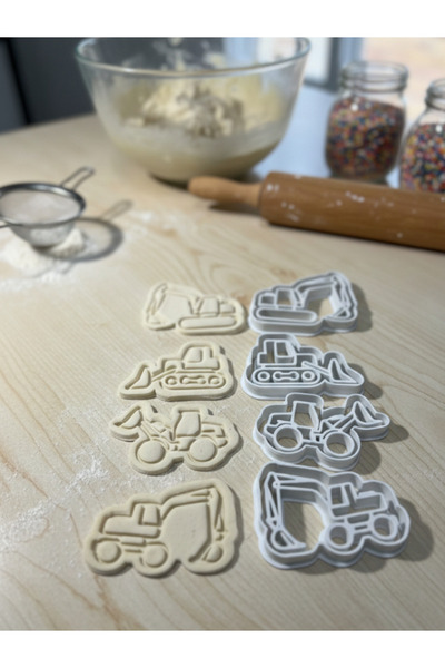 tekmation Business Machines Cookie Mold and Stamp Set - 4-Piece Construction Series Cookie Mold