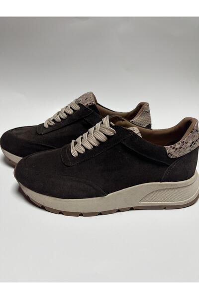Butik Noble Shoes Genuine Leather Brown Suede Sneaker & Sports Shoes