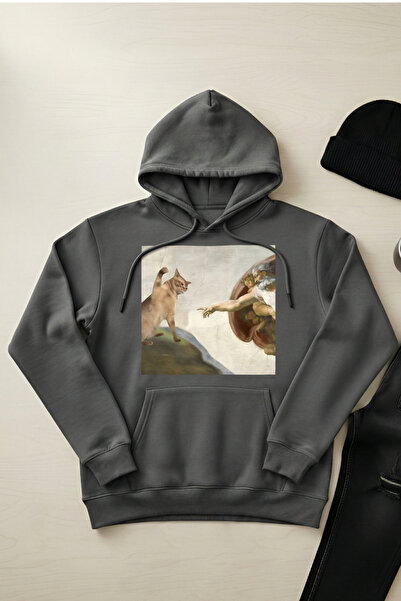 OXVİN Do Not The Cat - Унісекс-худі з капюшоном і кишенями, 3 нитки, пуф (з ф...