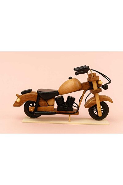 Prolite Retro Ahşap Vintage Motosiklet Biblo 3 Lü Set