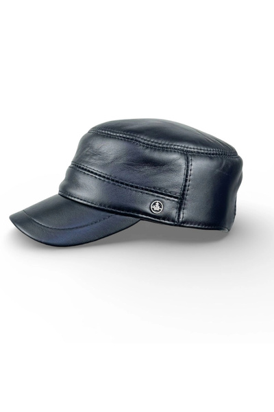 KARNAS ŞAPKA Căciulă de iarnă din piele pentru bărbați, cu apărători pentru u...