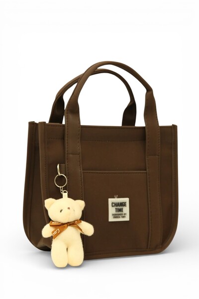 madbag Buzi Fabric Teddy Bear Crossbody Bag with Column Strap