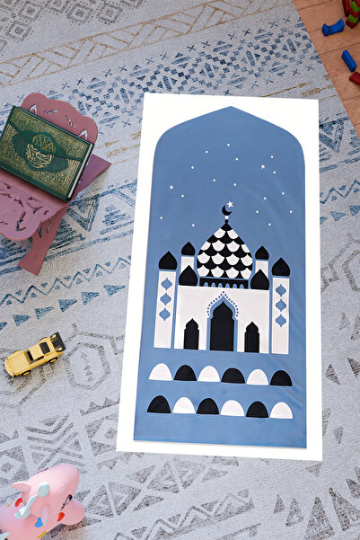 Charmbi سجادة صلاة بتصميم خاص للأطفال - قاعدة مضادة للانزلاق وطباعة رقمية بأن...