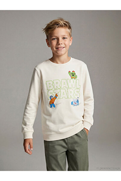 LC Waikiki Sweatshirt cu imprimeu pentru băieți Zero Roba Yaka Brawl Stars de...