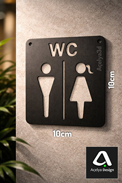 açelya3d WC Kapı Duvar Tabela Yönlendirme Levhası Modern Bay & Levha 10*10cm ...