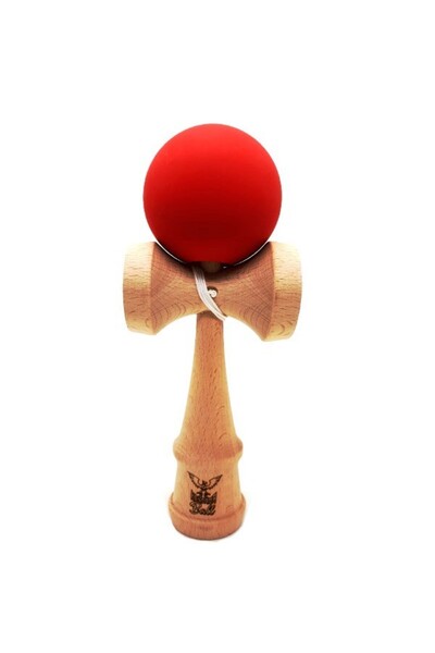 Crocodileskids Kendama Ball Originala Lemn Fag Mat Grip Rosu