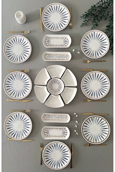 Hooly Home İskandinav model 8 kişilik 19 parça kahvaltı takımı