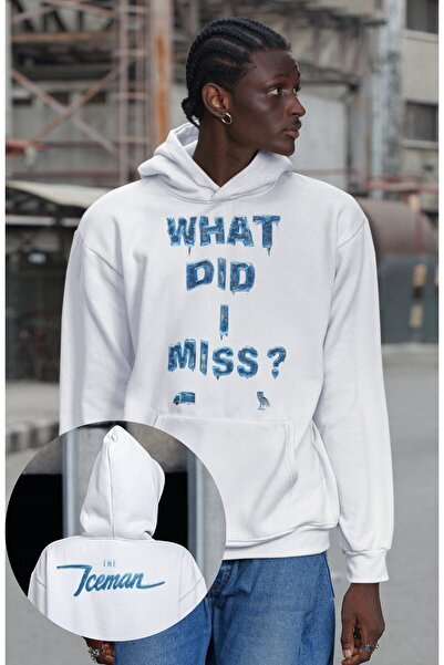 Fuddy Moda سويت شيرت بقلنسوة مطبوع عليه Iceman Drake Ense للجنسين، هودي بتصمي...