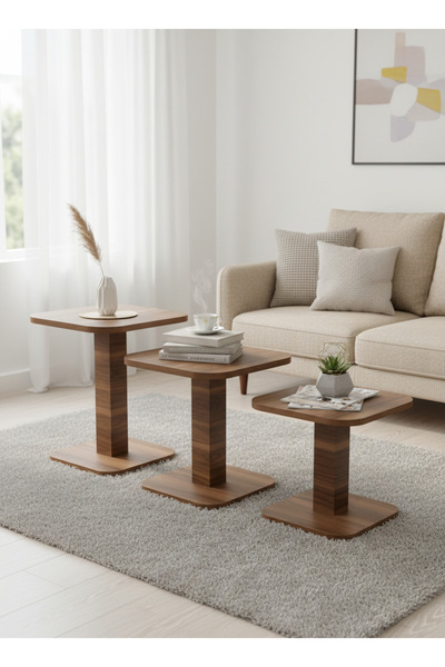 Living Set of 3 Service Tables with Modern and Simple Design
