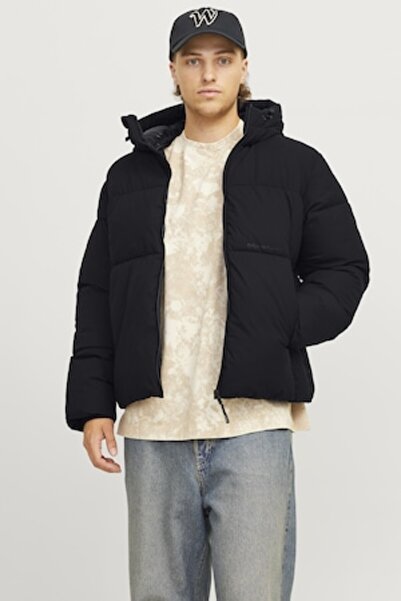 Jack & Jones Windproof Jacket with Hood, Black, 2XL