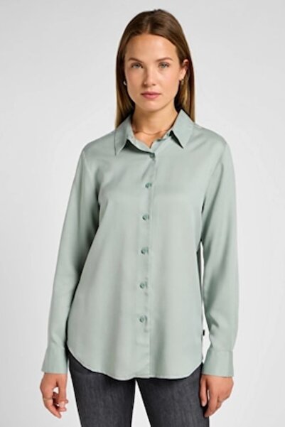 Lee Women's Shirt, Green, Lyocell Green S INTL