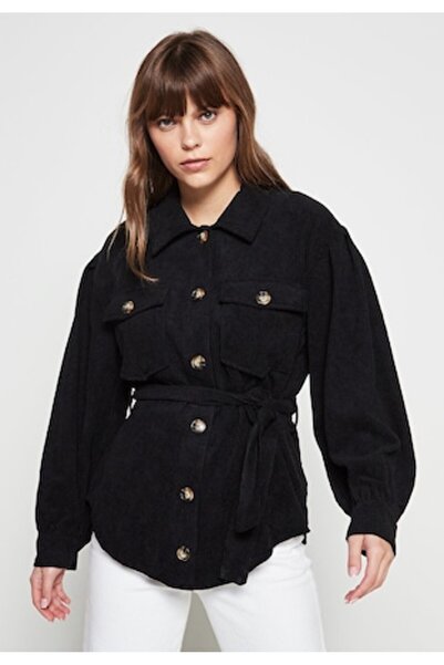 VILA Women's Velvet Jacket, Black, M