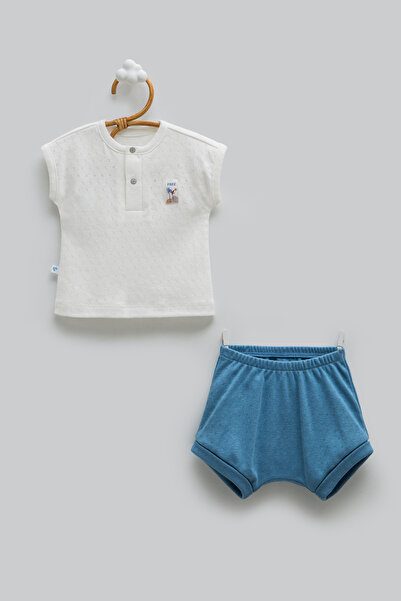 Caramell 100% Cotton Baby Boy Shorts Set - Buttoned Collar Summer Set