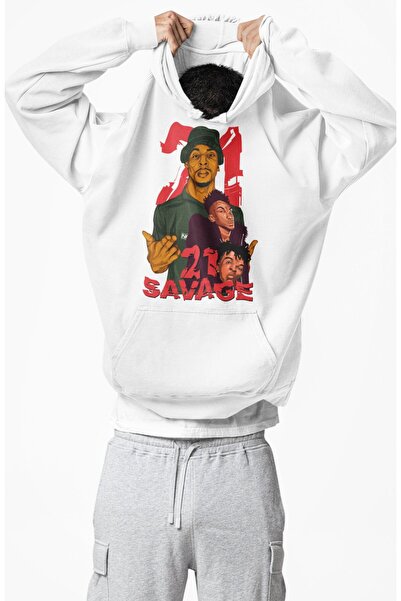 Fuddy Moda Hanorac unisex cu glugă cu imprimeu 21 Savage tricou , Hanorac sup...