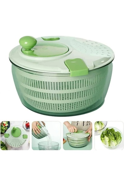 cc bin shihon نشافة سلطة يدوية مع وعاء سعة 4 لتر مجفف سلطة يدوي