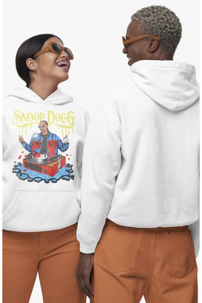 Fuddy Moda سويت شيرت بقلنسوة مطبوع عليه سنوب دوج للجنسين، هودي بتصميم قصة فضف...