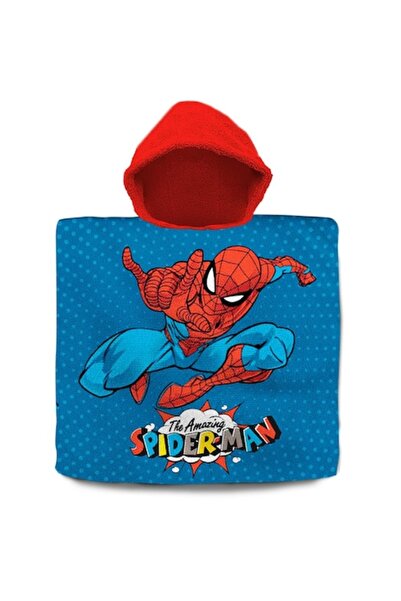 SPIDERMAN Kids Poncho Towel, Spiderman, Cotton, 120 x 60 cm