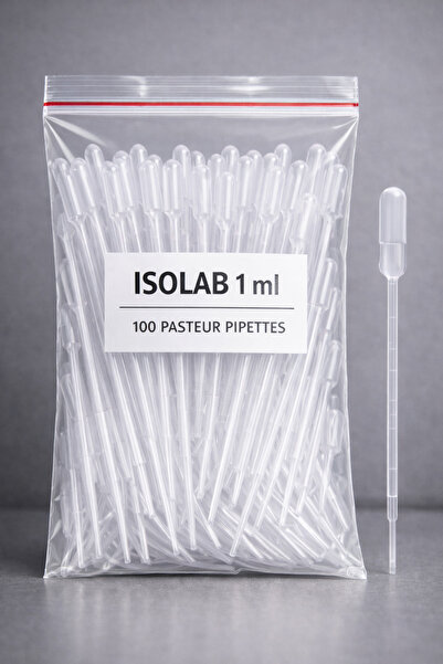 ISOLAB Pastör pipet 1 ml - 100 adet - Plastik Damlalık Polietilen