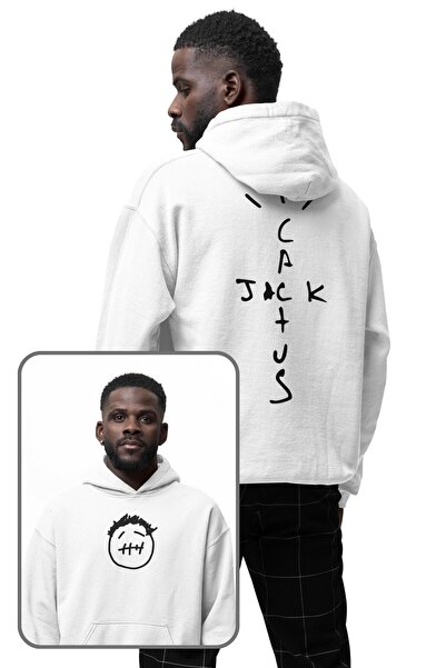 Fuddy Moda سويت شيرت بقلنسوة مطبوع عليه جاك كاكتوس للجنسين، هودي بتصميم ترافي...