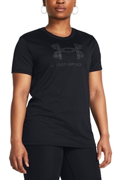 Under Armour Women's T-Shirt, Logo Print, Fitness, Black, XL