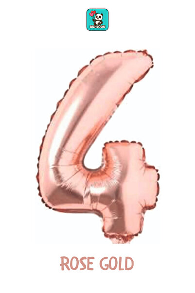 Bunloon Rose Gold Color 4 Number Foil Balloon 34 Inches (76 cm)