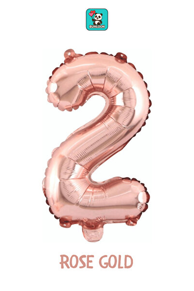 Bunloon Rose Gold Color 2 Number Foil Balloon 34 Inch (76 cm)