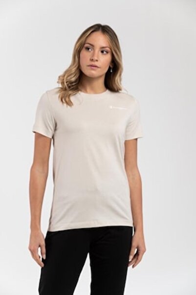 Champion Women's T-Shirt, Champion, Crew Neck, Off-White, Cotton, L