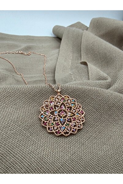SURA SILVER RENK-İ NEFES MANDALA KOLYE 925 AYAR ROSE GOLD GÜMÜŞ