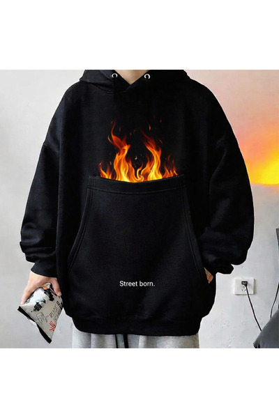 Toum هودي مطبوع عليه شعار ستريت بورن