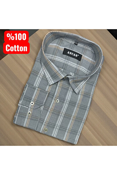 EREN STYLE Cotton Long Sleeve Shirt with Hidden Button Collar (Regular Fit)
