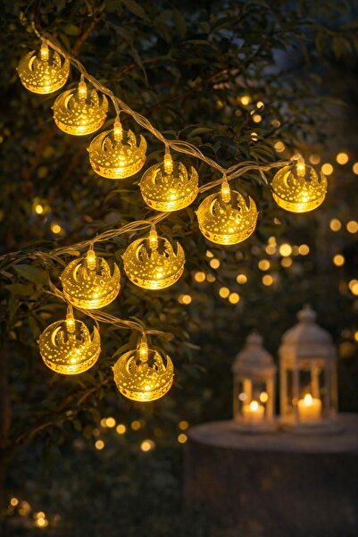 İPEKCOTR RAMAZAN AYINA ÖZEL DEKORATİF MİNİ FENER LED IŞIK ZİNCİRİ – BAHÇE SÜS...