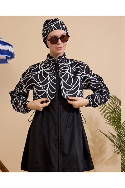 GAVLİA Women's Hijab Swimsuit 3-Piece Set - Full Coverage with Zipper..