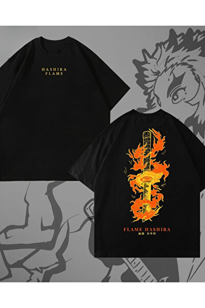 Toum Flame Hashira Printed Unisex Oversize T-Shirt