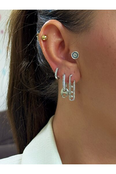 Butik Vip Seri Silver Çelik 3Lü Meksika Küpe