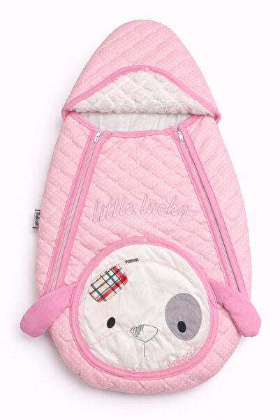 GÜLERBEBECİX Baby Swaddle with Zipper, Little Lucky Patterned Velboa Figure