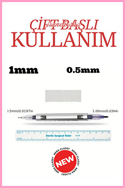 Nera Classy قلم ماركر طبي بتصميم Microblading مزدوج الجوانب