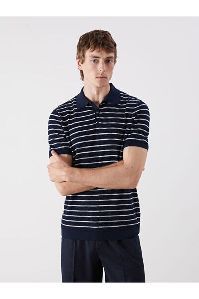 LC Waikiki Rmz Gi̇yi̇m Farkiyla Devrik Roba Collar Short Sleeve Striped Men's...