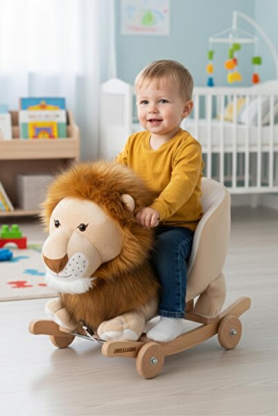 Wellgro Tekerlekli & Sallanan Oyuncak Aslan, Sallanan Ahşap Aslan