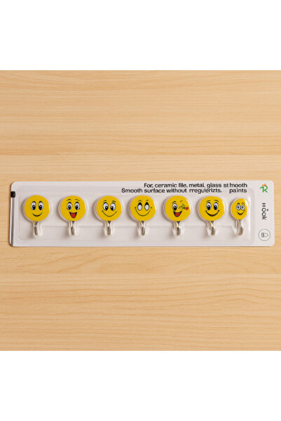 Generic Smiley Design Wall Stickers Hooks (5 Pieces)