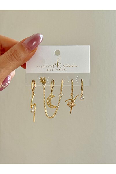 YOUES JEWELRY ÇELİK KADIN 6'LI KÜPE SETİ