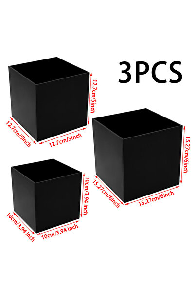 Choice Black 3pcs 6pcs Acrylic Buffet Riser Food Display Stands Stackable Tab...