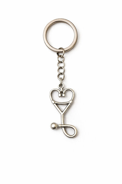 HER ŞEY NOTA www.herseynota.com Care Heart Charm - سلسلة مفاتيح معدنية فضية ا...